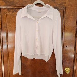Aritzia Wilfred Button down semi-cropped top